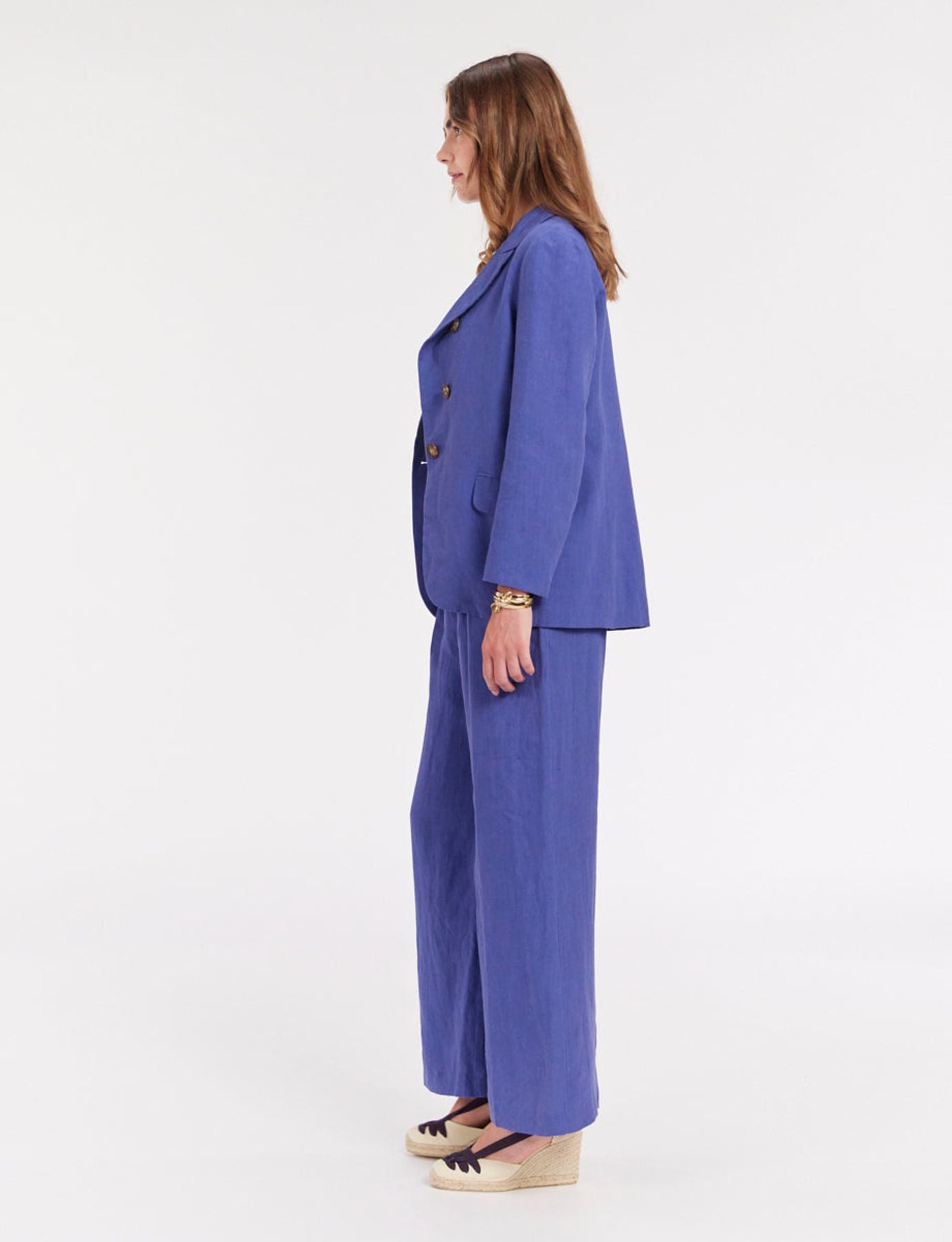 Yohan jacket in blue linen