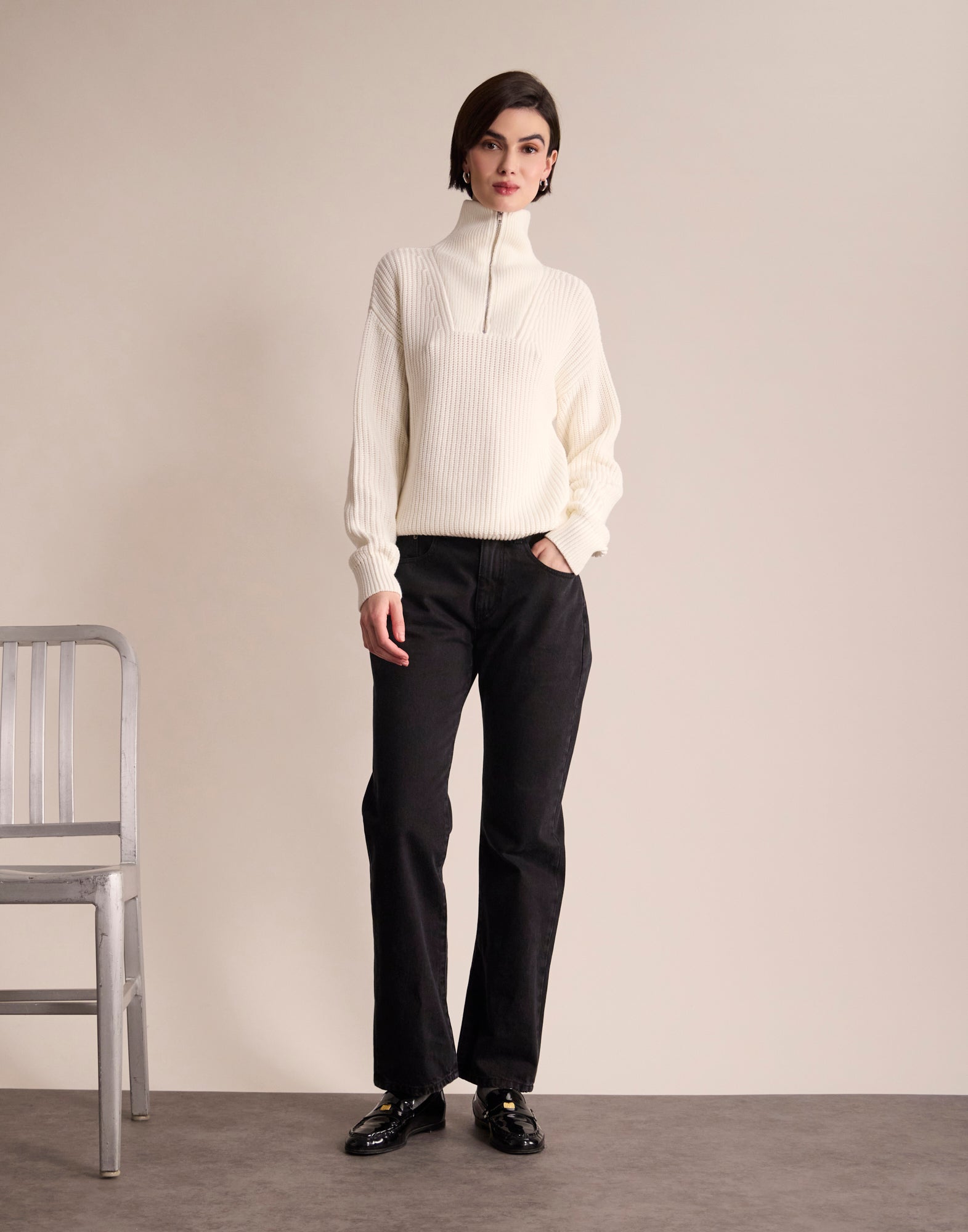 Pullover „Logan“ in Ecru