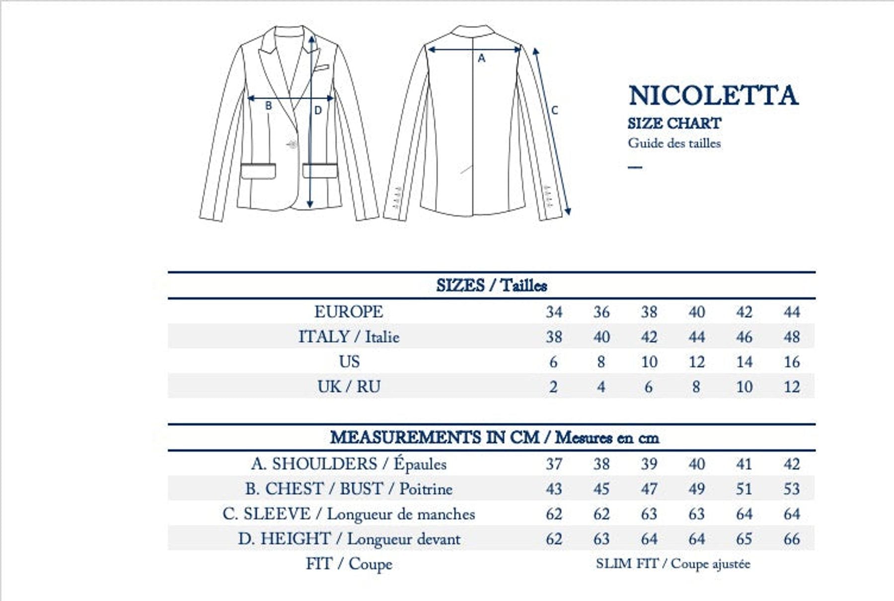 Nicoletta-Jacke marineblau nicht mehr verwenden