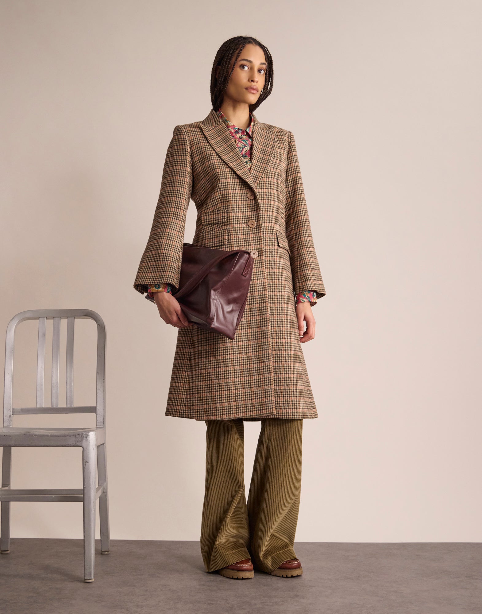 Enola checked coat