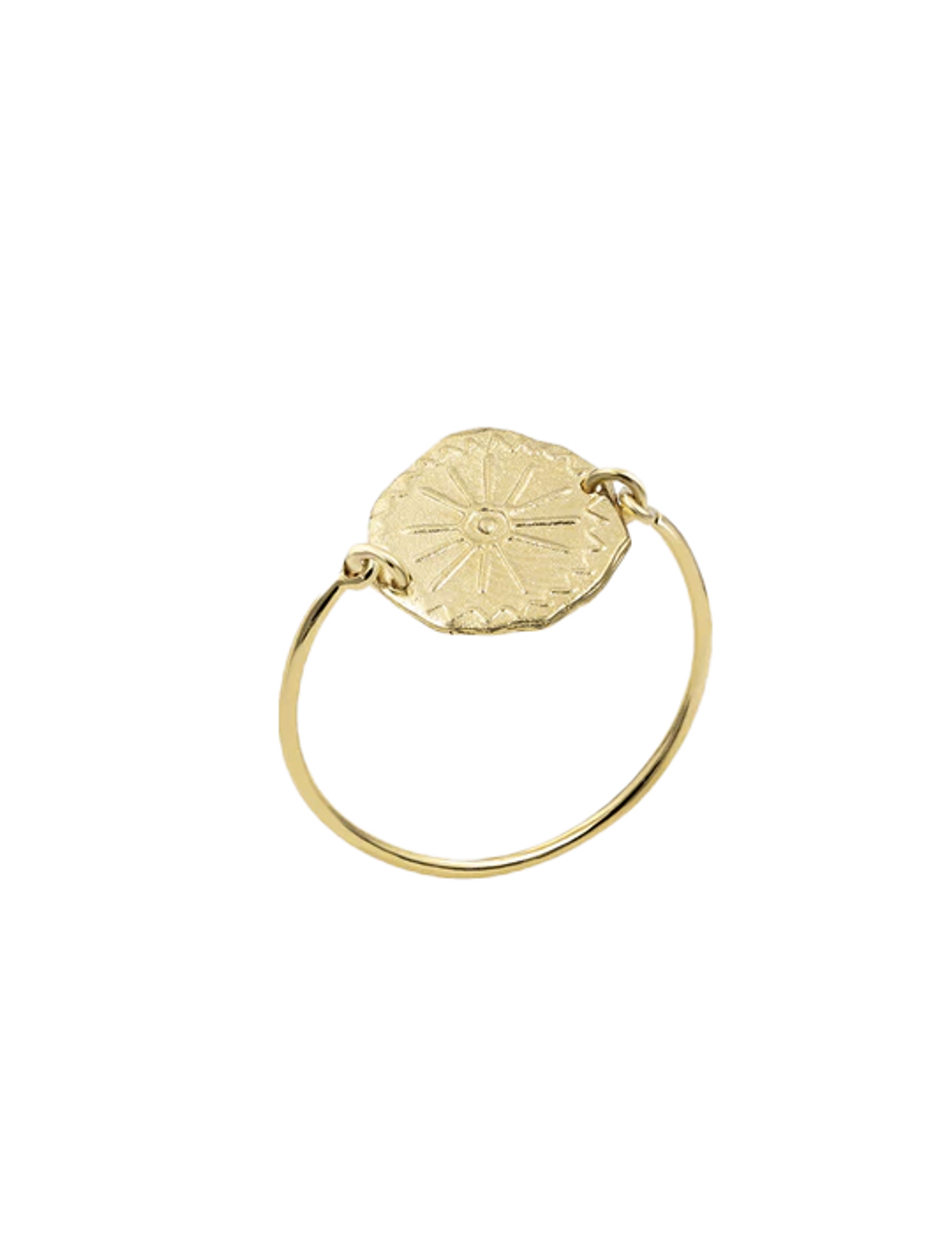 Ring Lutetia mit Sonnenmotiv, vergoldet