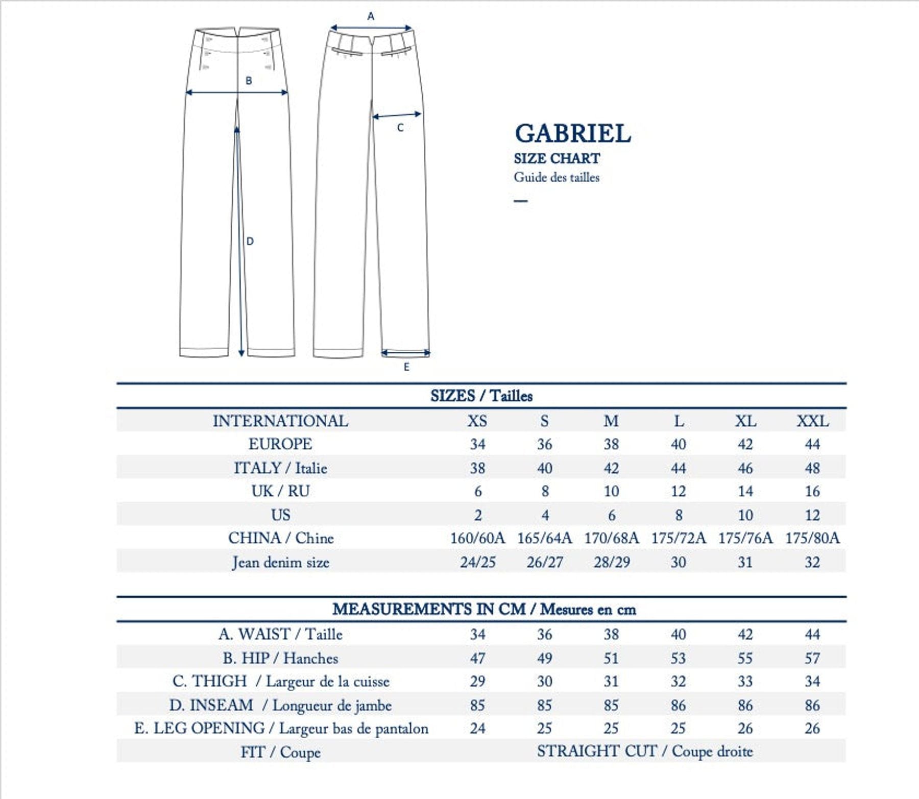 Gabriel-Hose marineblau ANCIENNE REF