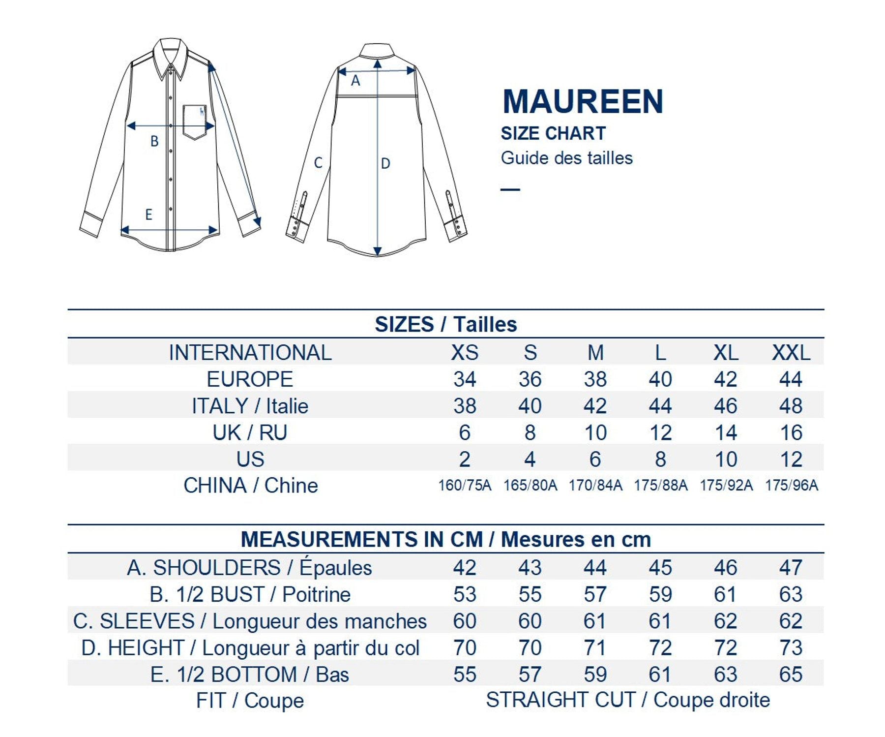 Chemise Maureen bleu marine